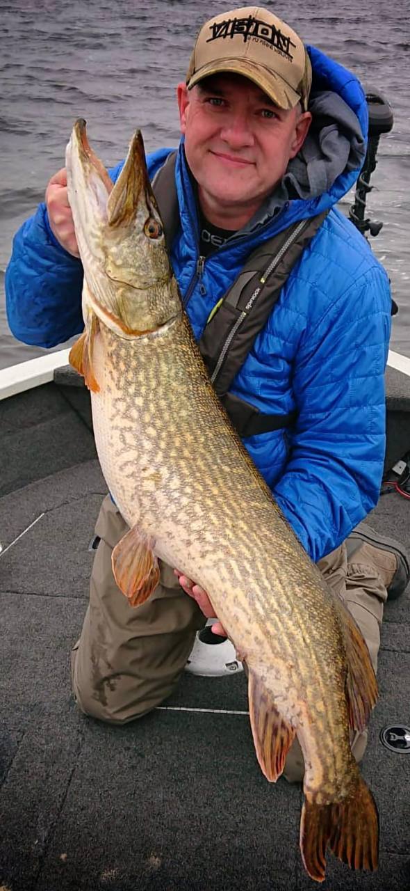 A pike caught on the fly, Lough Erne